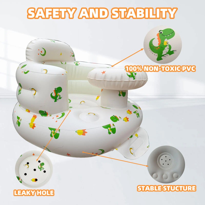 Inflatable Baby Sitting Chair - Dinosaur Print