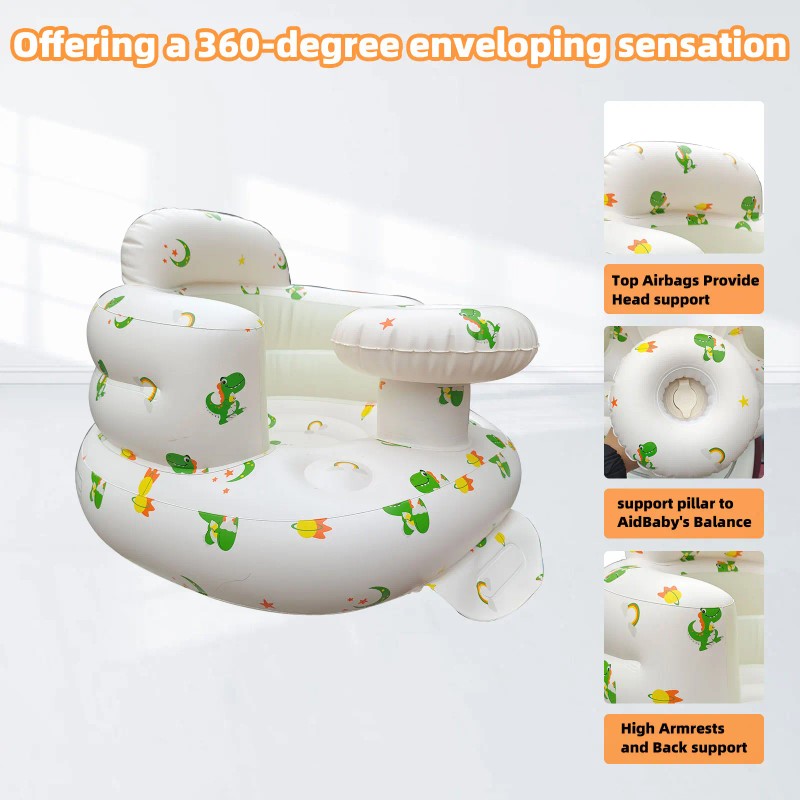 Inflatable Baby Sitting Chair - Dinosaur Print