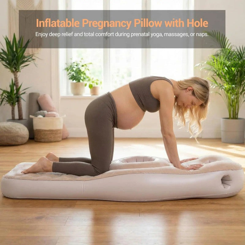Inflatable Pregnancy Pillow - U-Shape with Belly Cutout