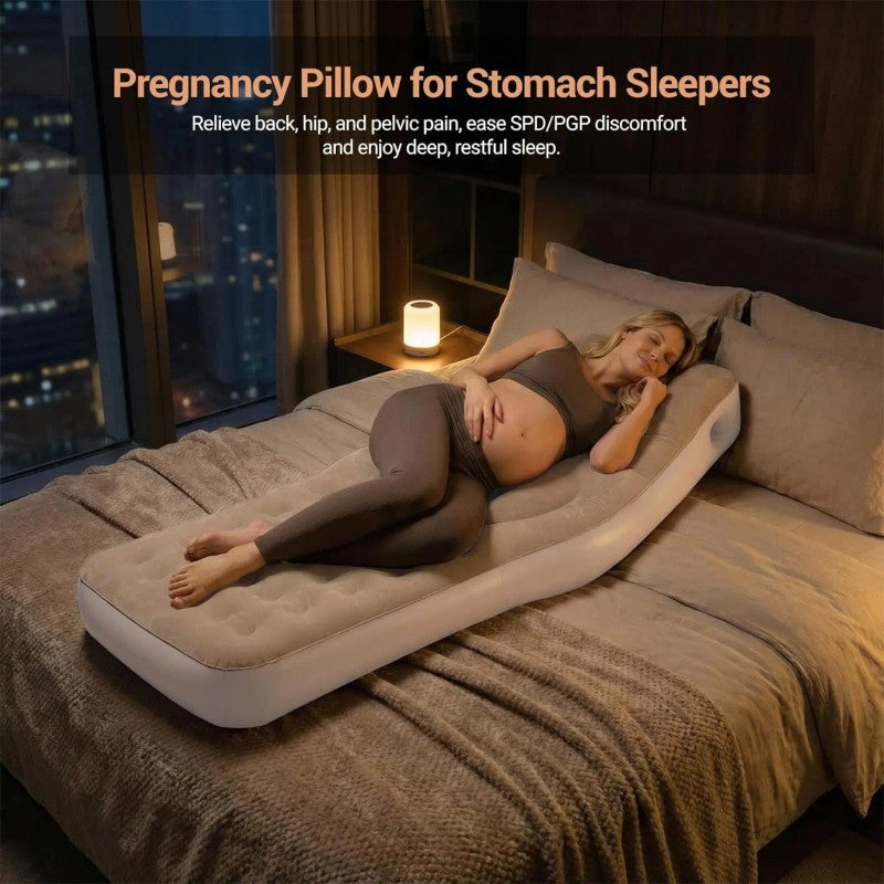 Inflatable Pregnancy Pillow - U-Shape with Belly Cutout