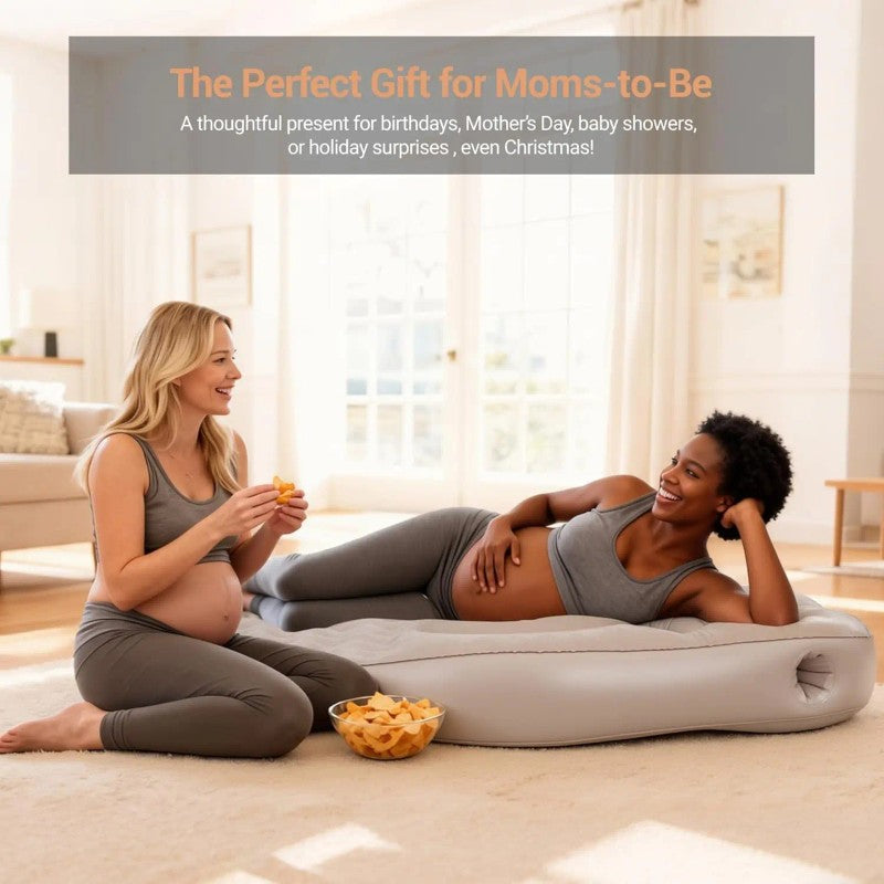 Inflatable Pregnancy Pillow - U-Shape with Belly Cutout