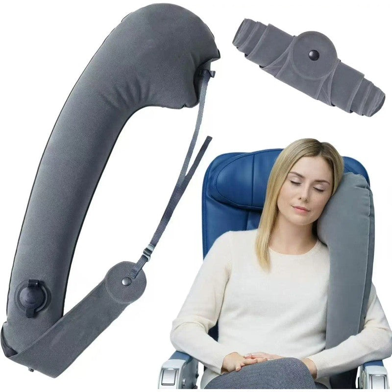 Inflatable Travel Neck Pillow - Adjustable Strap