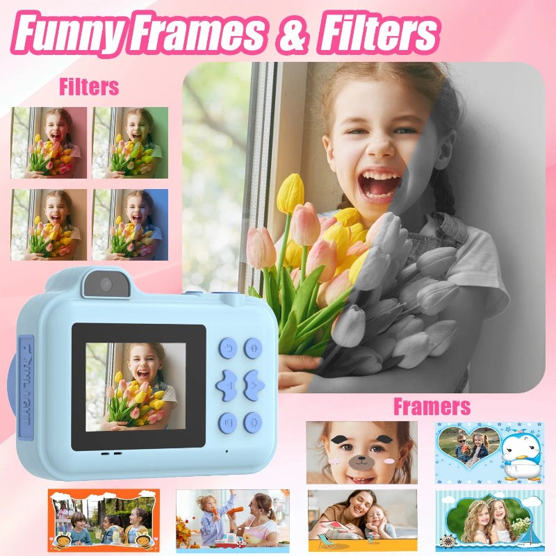 Instant Children's Camera with Direct Photo Printing - Multiple Colour Variants