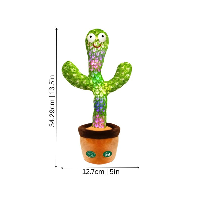 Interactive Dancing Cactus Toy - Multicolour LED Light Effect