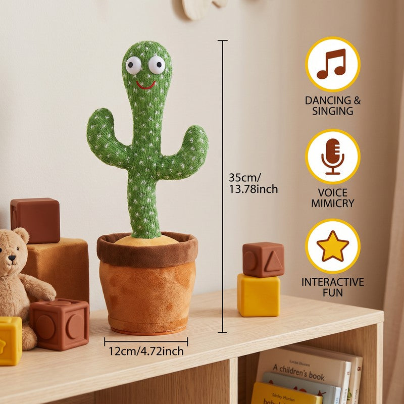 Interactive Dancing Cactus Toy with LED Lights