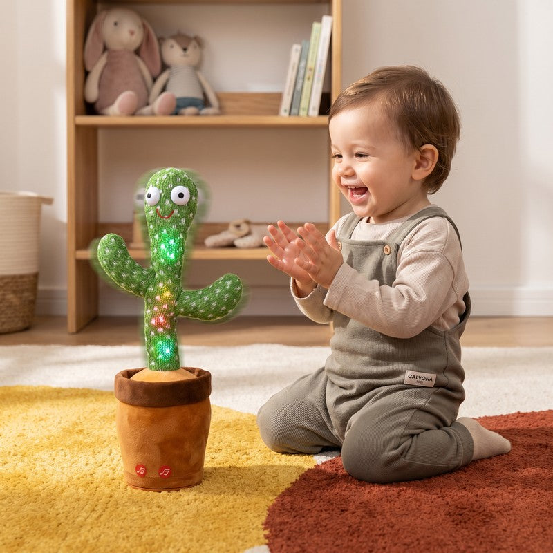Interactive Dancing Cactus Toy with LED Lights