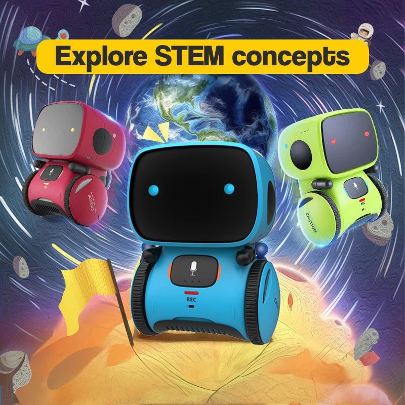 Interactive Educational Robot Toy - Voice Controlled with LED Eyes