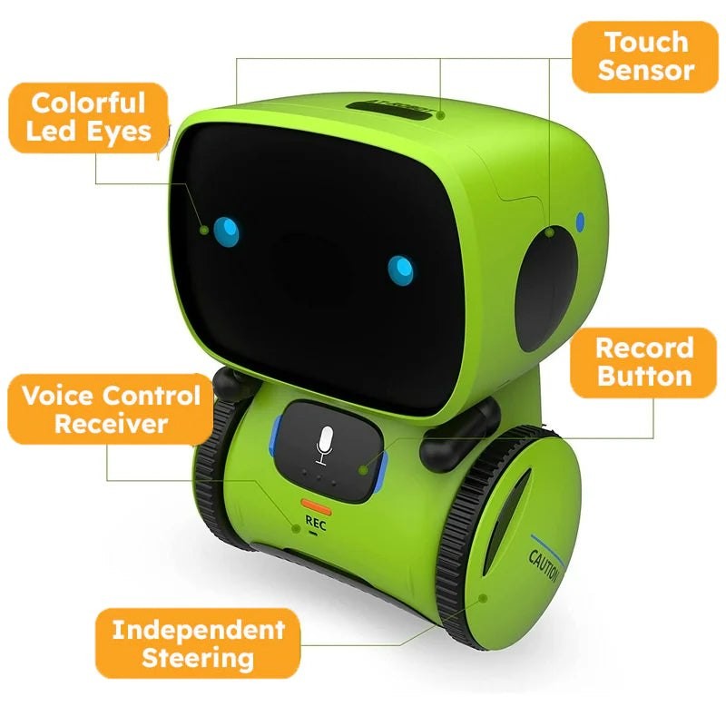 Interactive Educational Robot Toy - Voice Controlled with LED Eyes