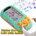 Interactive Electronic Racing Game Console for Kids - Green and Black