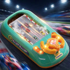Interactive Electronic Racing Game Console for Kids - Green and Black