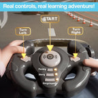 Interactive Electronic Racing Game Console for Kids - Green and Black