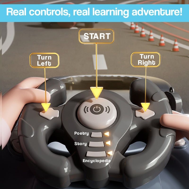 Interactive Electronic Racing Game Console for Kids - Green and Black