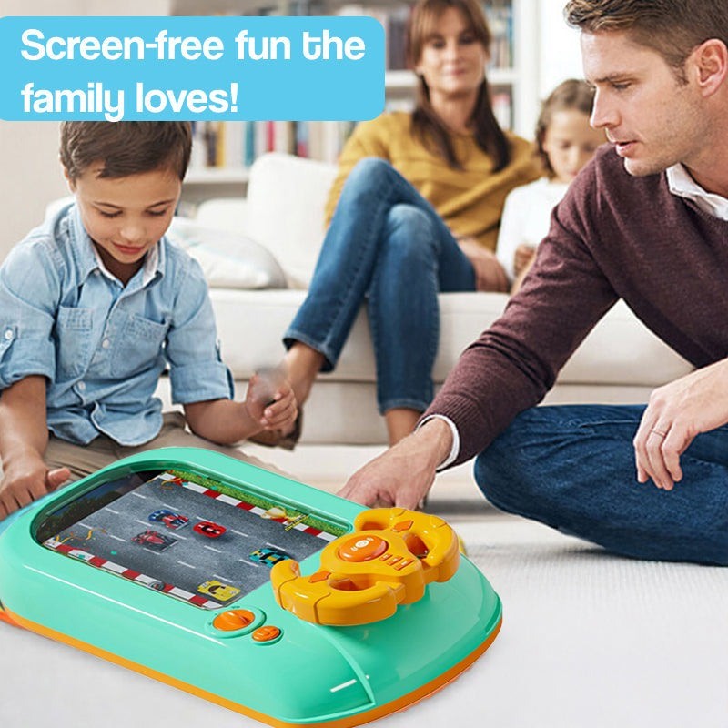 Interactive Electronic Racing Game Console for Kids - Green and Black