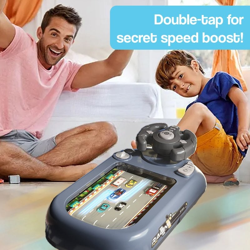 Interactive Electronic Racing Game Console for Kids - Green and Black