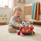 Interactive Plush Crab Toy - Musical Sensory Toy with Light-Up Details