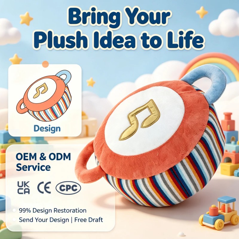 Interactive Plush Music Drum Toy - Light and Sound Response