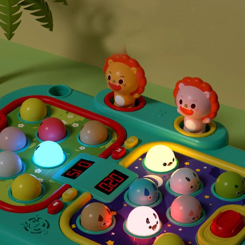 Interactive Whack-A-Mole Battle Game Toy - 2-Player Mode with Light Effects