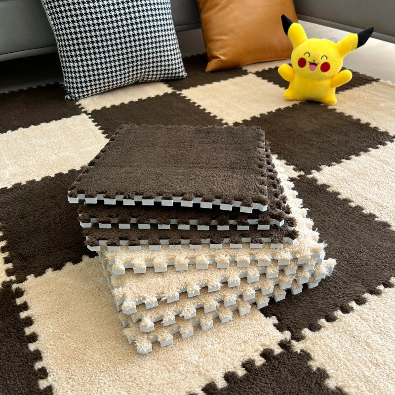 Interlocking Puzzle Foam Floor Mat Tiles - Checkerboard Pattern