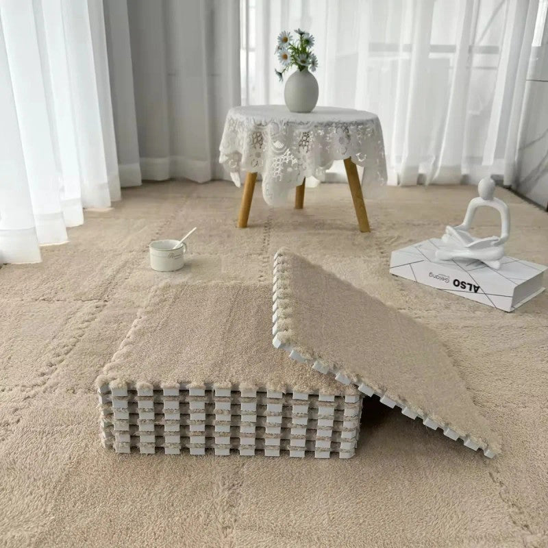 Interlocking Puzzle Foam Floor Mat Tiles - Checkerboard Pattern