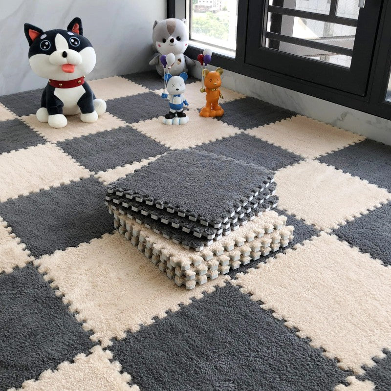 Interlocking Puzzle Foam Floor Mat Tiles - Checkerboard Pattern