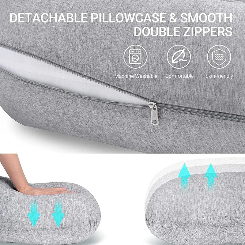 J-Shaped Maternity Body Pillow - Removable Cover