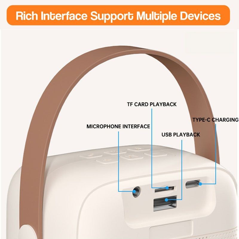 Karaoke Machine for Kids - Portable Bluetooth Speaker with Wireless Microphones