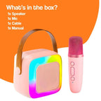 Karaoke Machine for Kids - Portable Bluetooth Speaker with Wireless Microphones