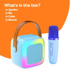 Karaoke Machine for Kids - Portable Bluetooth Speaker with Wireless Microphones