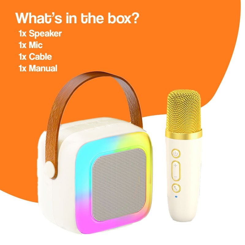 Karaoke Machine for Kids - Portable Bluetooth Speaker with Wireless Microphones
