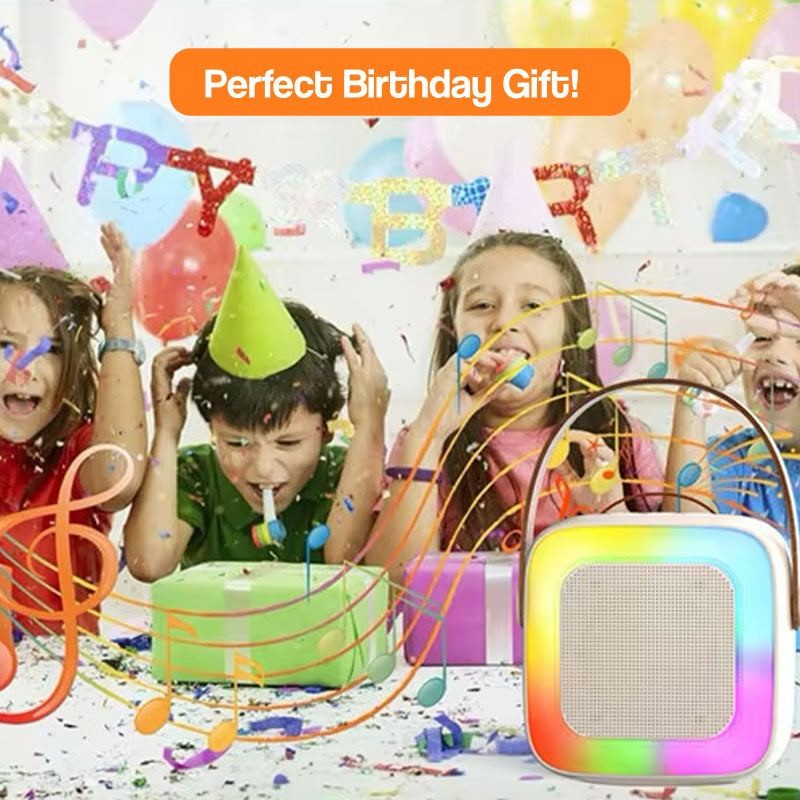 Karaoke Machine for Kids - Portable Bluetooth Speaker with Wireless Microphones