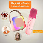 Karaoke Machine for Kids - Portable Bluetooth Speaker with Wireless Microphones