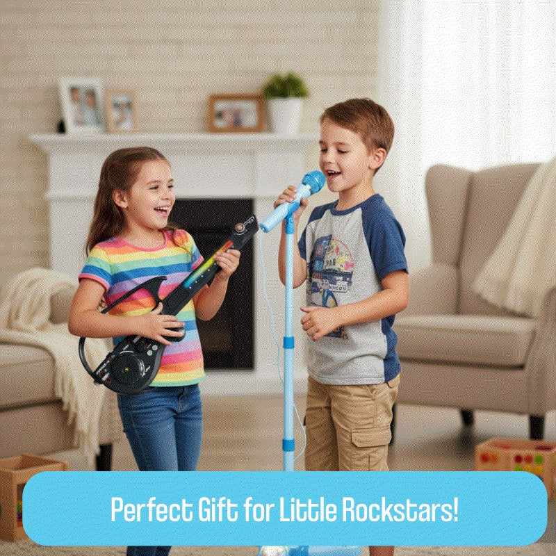 Karaoke Microphone Set with LED Stand - Rockstar Bundle