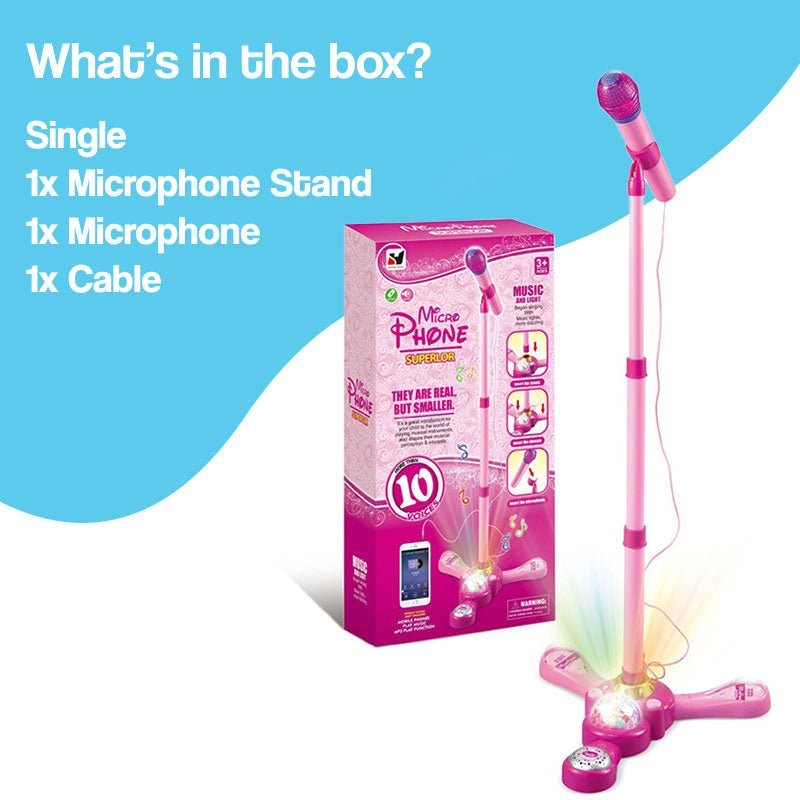 Karaoke Microphone Set with LED Stand - Rockstar Bundle