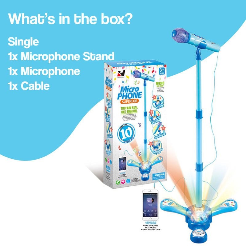 Karaoke Microphone Set with LED Stand - Rockstar Bundle