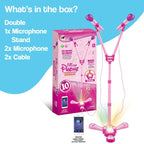 Karaoke Microphone Set with LED Stand - Rockstar Bundle