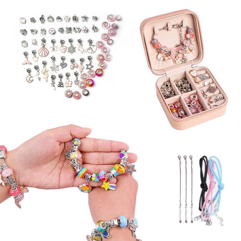 Kids' Bracelet Making Kit - Rainbow Charms and Beads