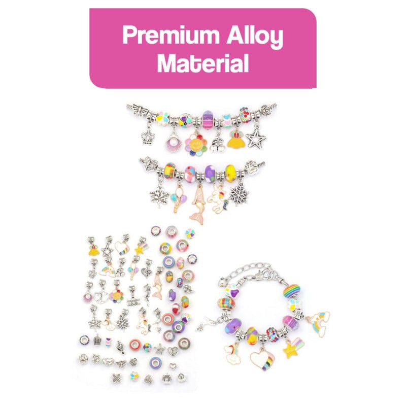 Kids' Bracelet Making Kit - Rainbow Charms and Beads