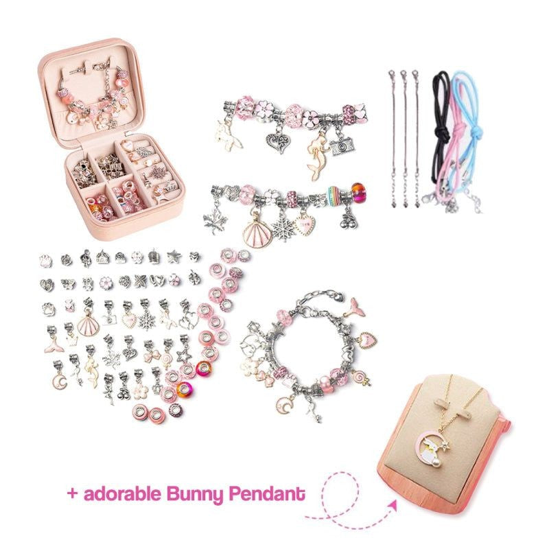 Kids' Bracelet Making Kit - Rainbow Charms and Beads