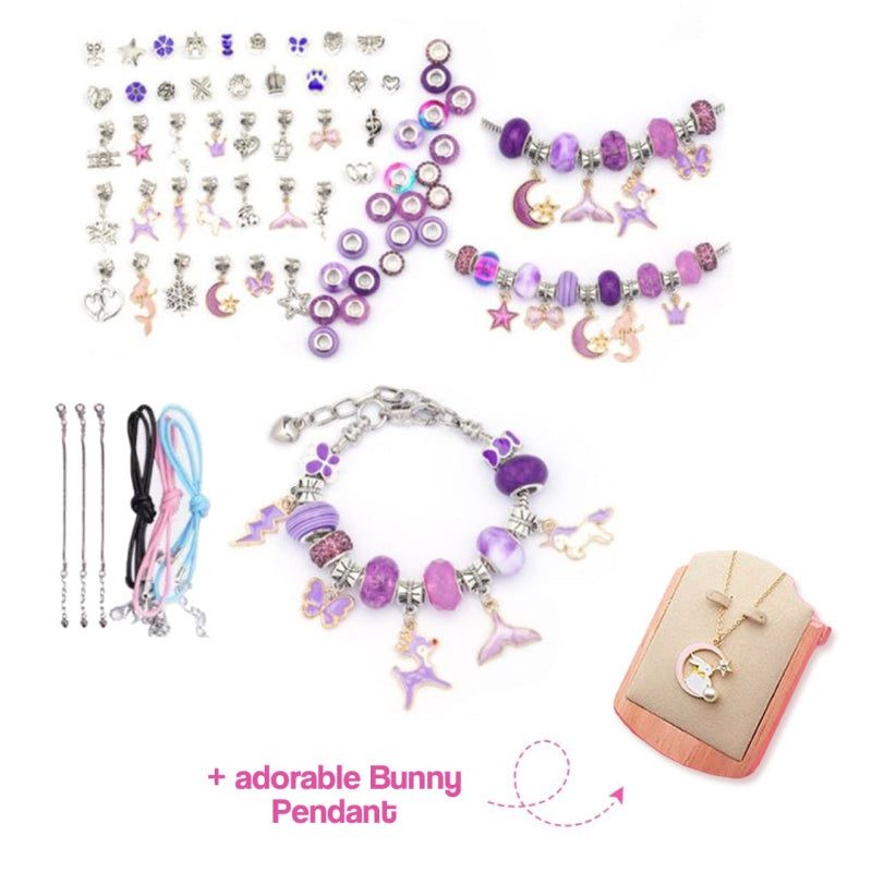 Kids' Bracelet Making Kit - Rainbow Charms and Beads