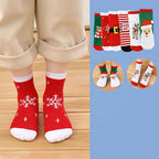 Kids Christmas Crew Socks Set - Knitted Holiday