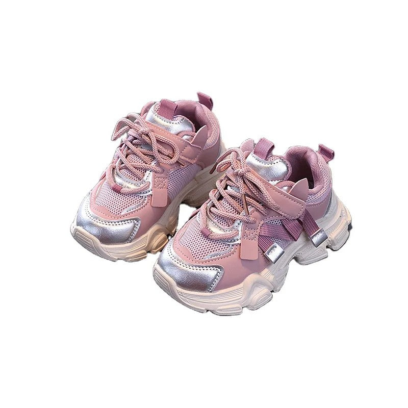 Kids' Chunky Sole Sneakers - -Up with Hook-and-Loop Strap