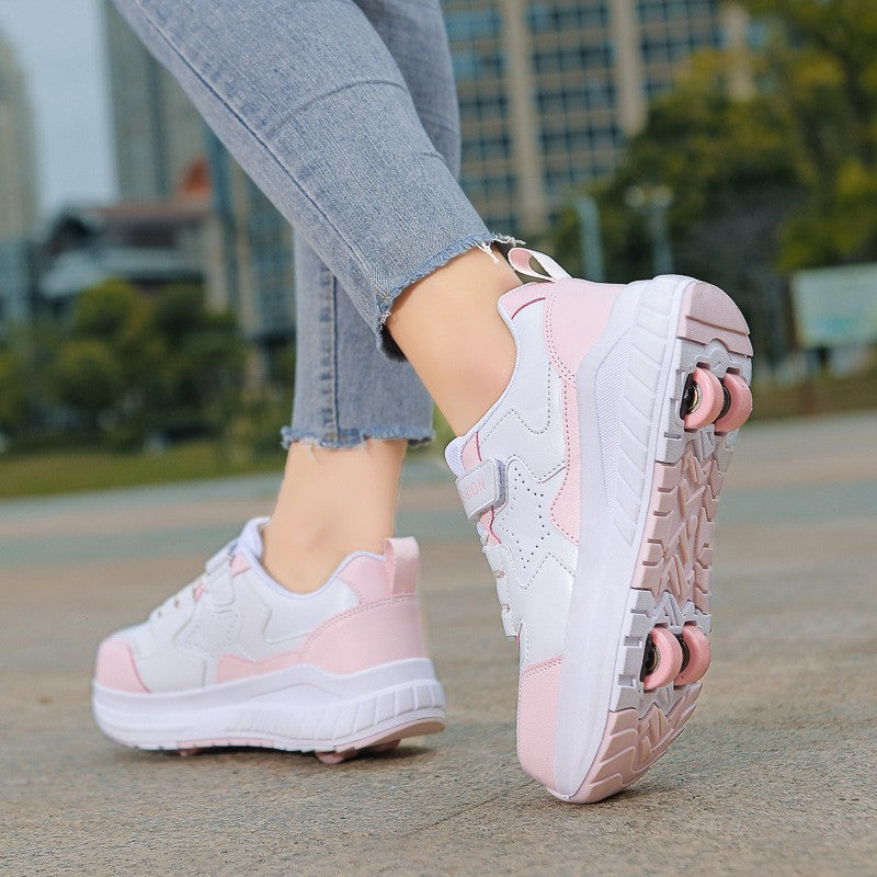 Kids' Convertible Skate Sneaker - Low-Top with Detachable Wheels