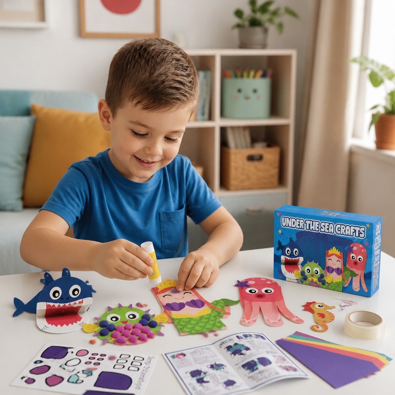Kids DIY Paper Craft Box - 20 Projects with Assorted Themes