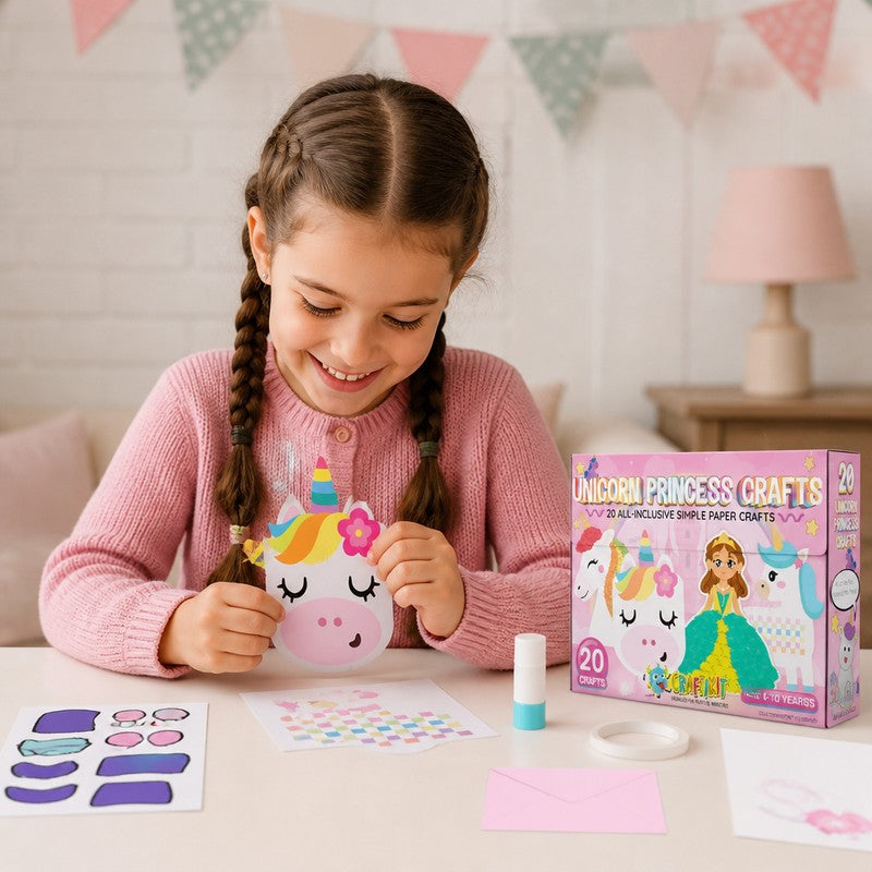 Kids DIY Paper Craft Box - 20 Projects with Assorted Themes