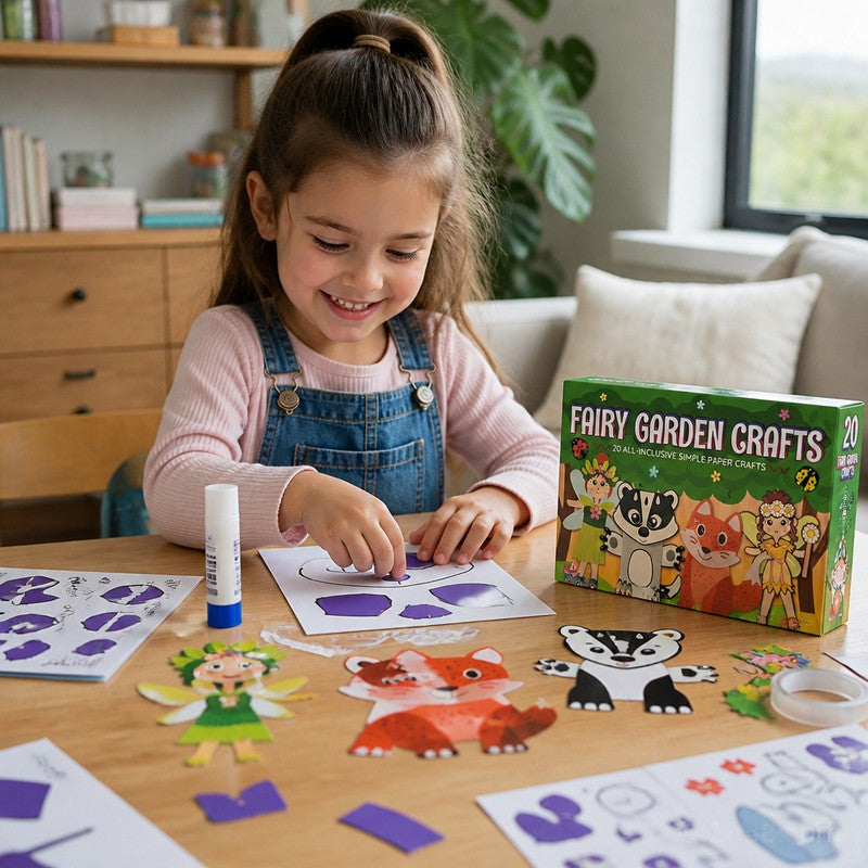 Kids DIY Paper Craft Box - 20 Projects with Assorted Themes