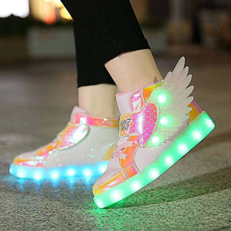 Kids' High-Top LED Light-Up Sneakers