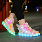 Kids' High-Top LED Light-Up Sneakers