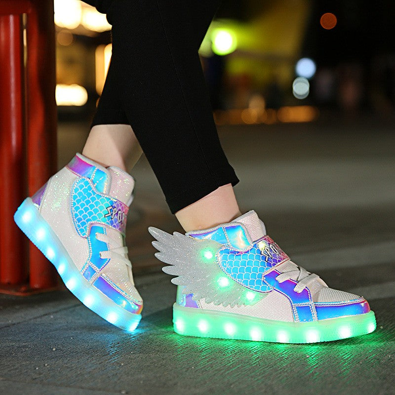 Kids' High-Top LED Light-Up Sneakers