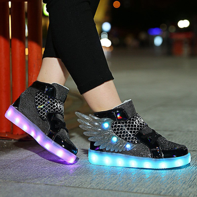 Kids' High-Top LED Light-Up Sneakers