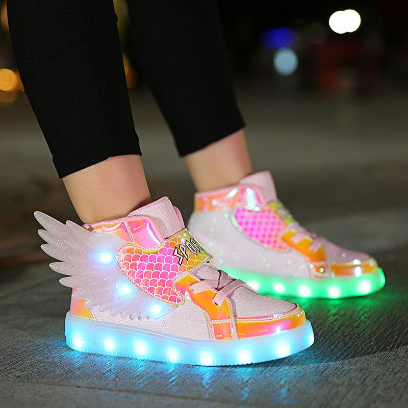 Kids' High-Top LED Light-Up Sneakers